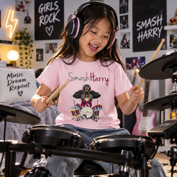 SmashHarry Kids' Organic Basic T-Shirt | Drums