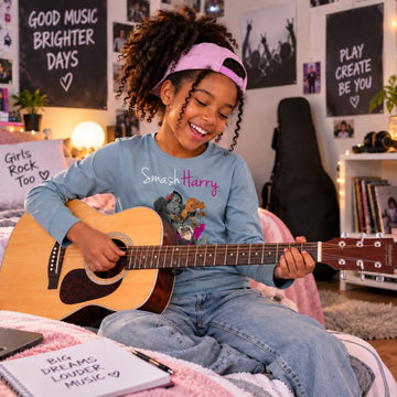 SmashHarry Kids' Organic Long Sleeve T-Shirt — Guitar