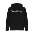 smashharry mens organic black pullover hoodie