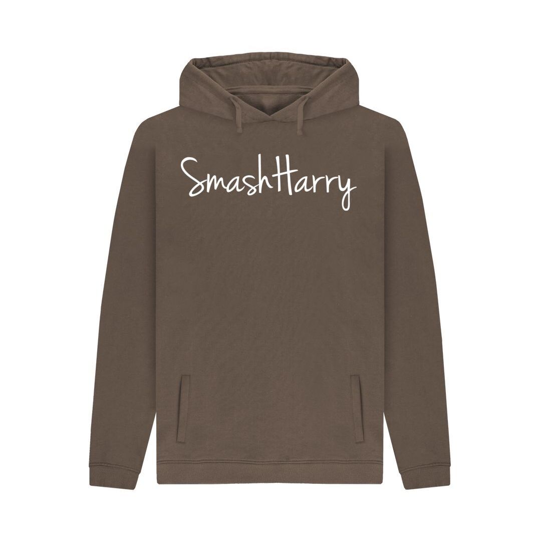 smashharry mens organic chocolate pullover hoodie