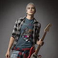    smashharry mens organic denim blue t-shirt with guitar image