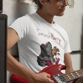 smashharry mens organic white t-shirt with guitar image