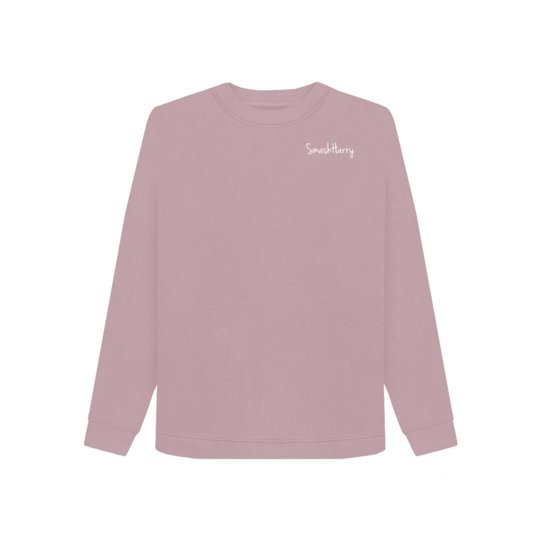 smashharry womens crew neck mauve sweater