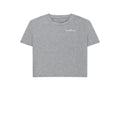 smashharry women organic athletic grey boxy t-shirt with small white logo