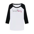 smashharry womens organic baseball t-shirt with large logo