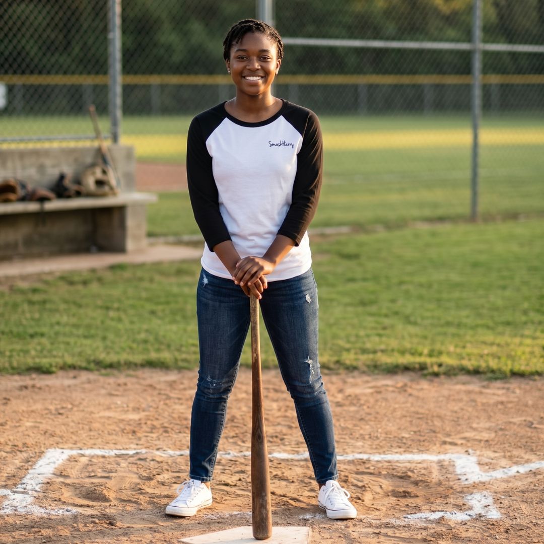 SmashHarry Women's Organic Long Sleeve Baseball T-Shirt