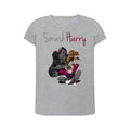 smashharry womens organic athletic grey crew neck t-shirt with guitar image