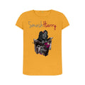 smashharry womens organic mustard crew neck t-shirt with a piano image