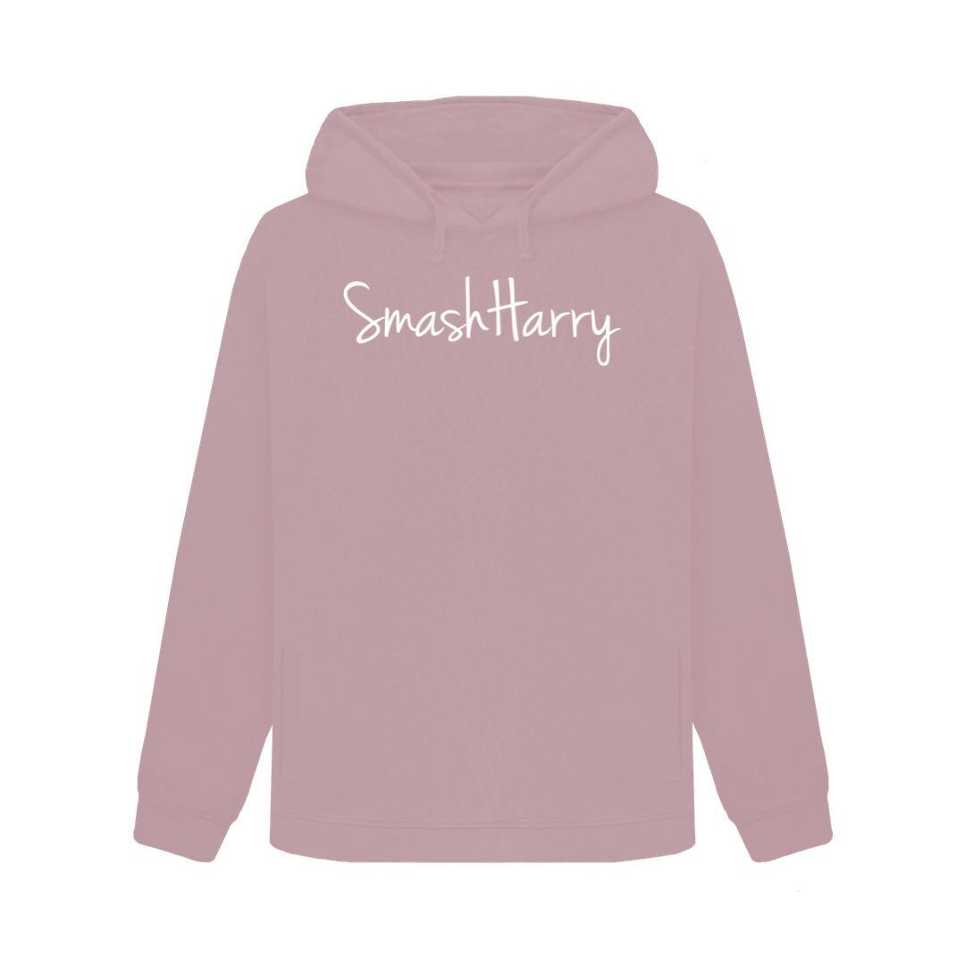 smashharry womens organic mauve pullover hoodie