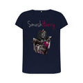 smashharry womens organic navy blue crew neck t-shirt with a piano image