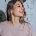 smashharry womens organic relaxed fit mauve t-shirt