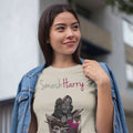 smashharry women's plain organic oat t-shirt with piano image