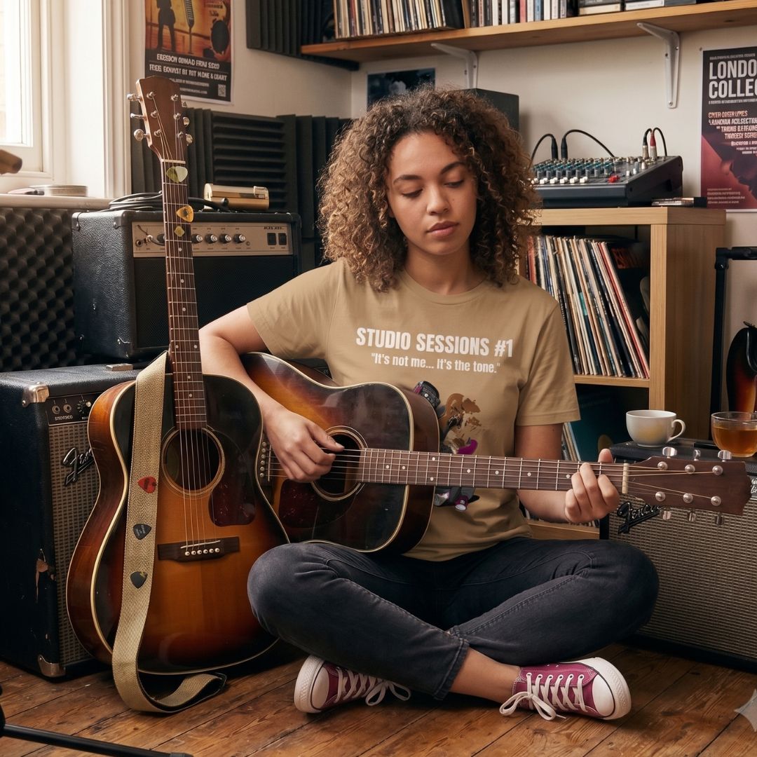 SmashHarry Women's Basic T-Shirt — Studio Sessions #1 Guitar