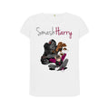 smashharry womens organic white crew neck t-shirt with guitar image