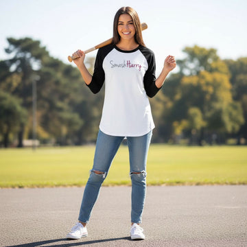 SmashHarry Women's Organic Long Sleeve Baseball T-Shirt
