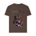 smashharry women's organic plain chocolate t-shirt with guitar image