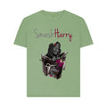 smashharry women's plain organic sage t-shirt with piano image