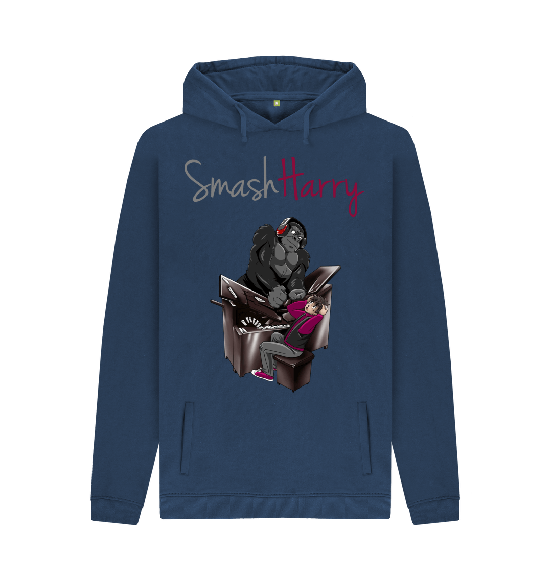 Navy Printed Hoody Front