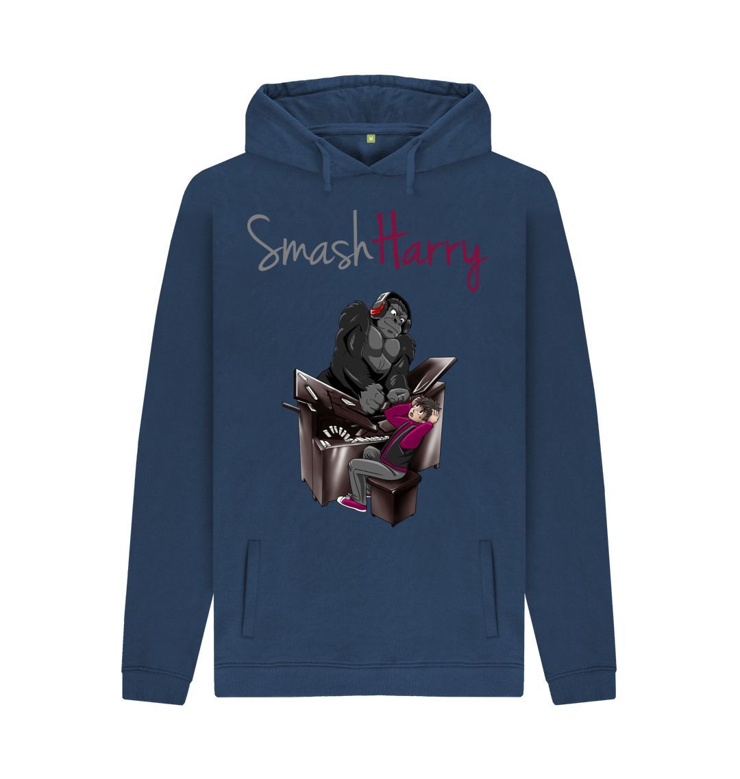 Navy SmashHarry Men's Organic Pullover Hoodie | Piano