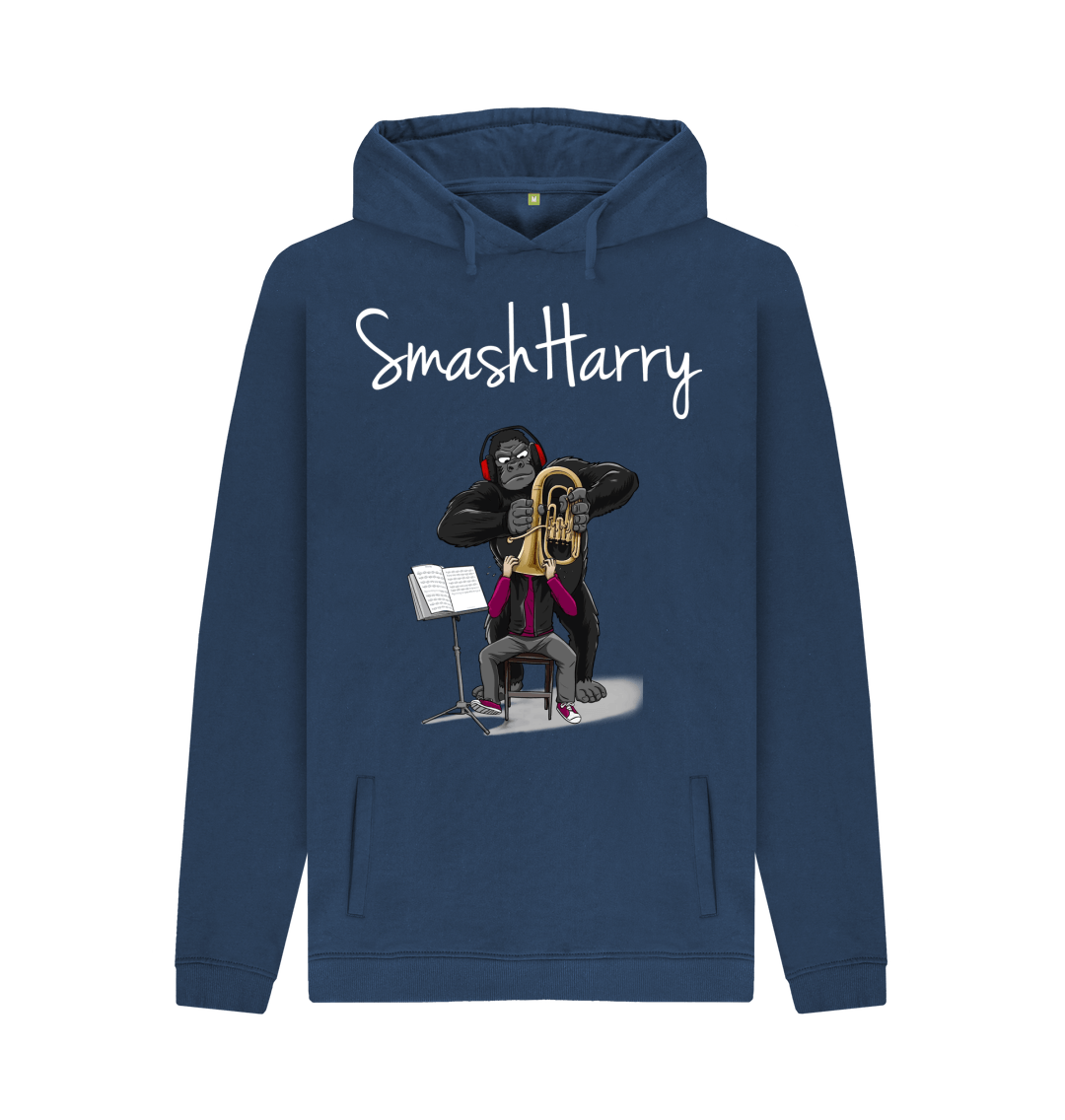Navy Printed Hoody Front