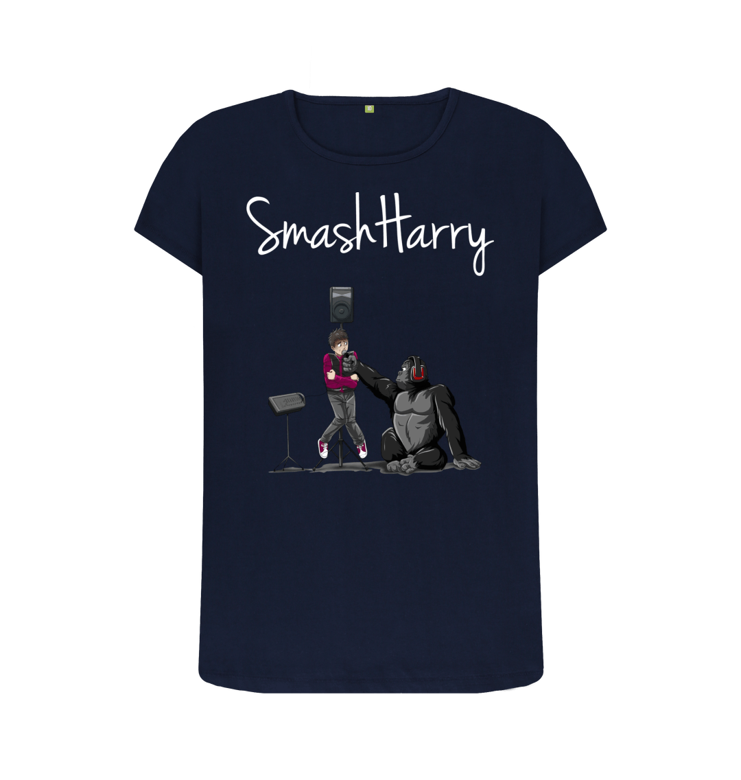 Navy Blue Printed T-shirt Front