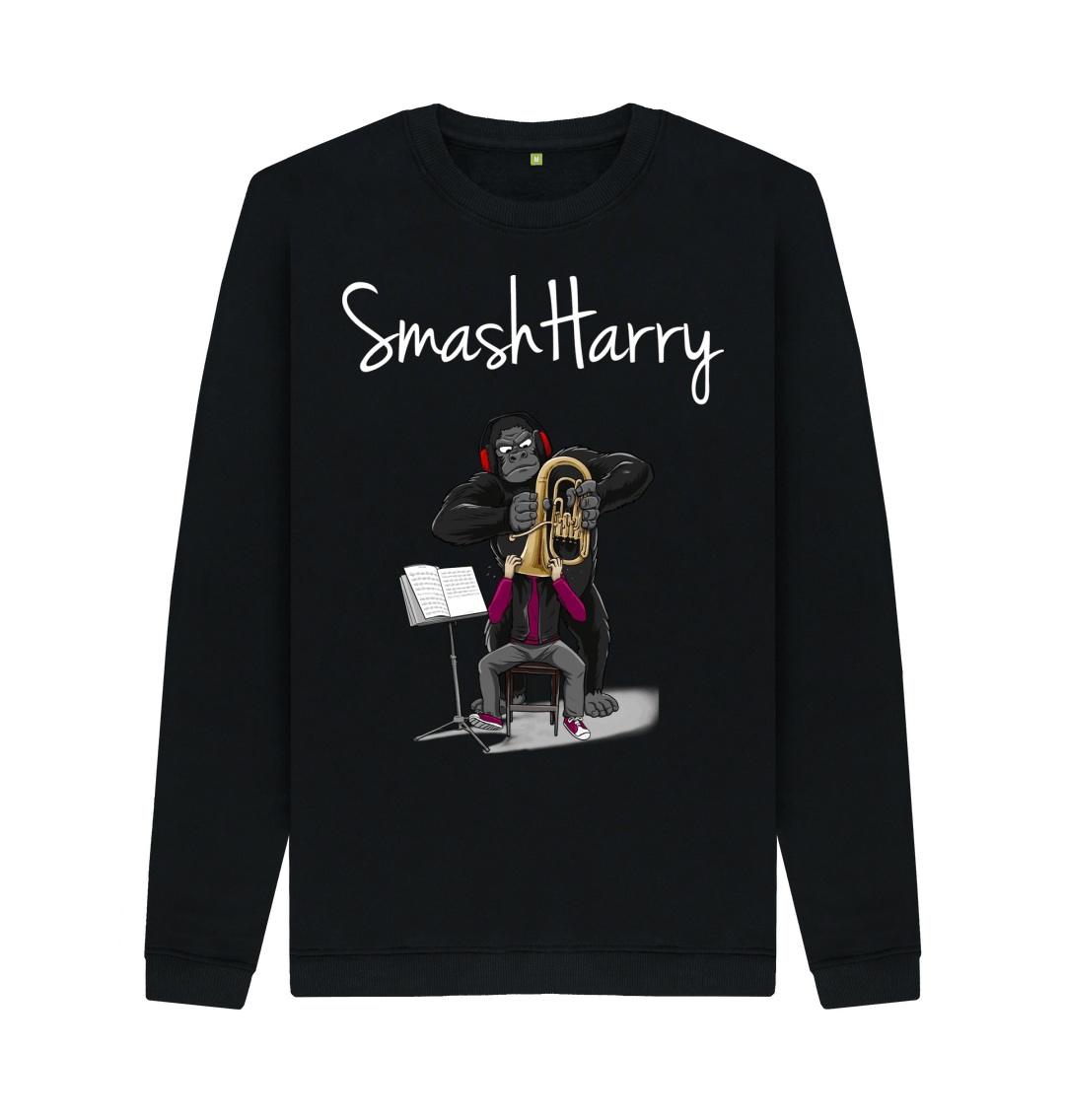 Black Printed Sweater Front
