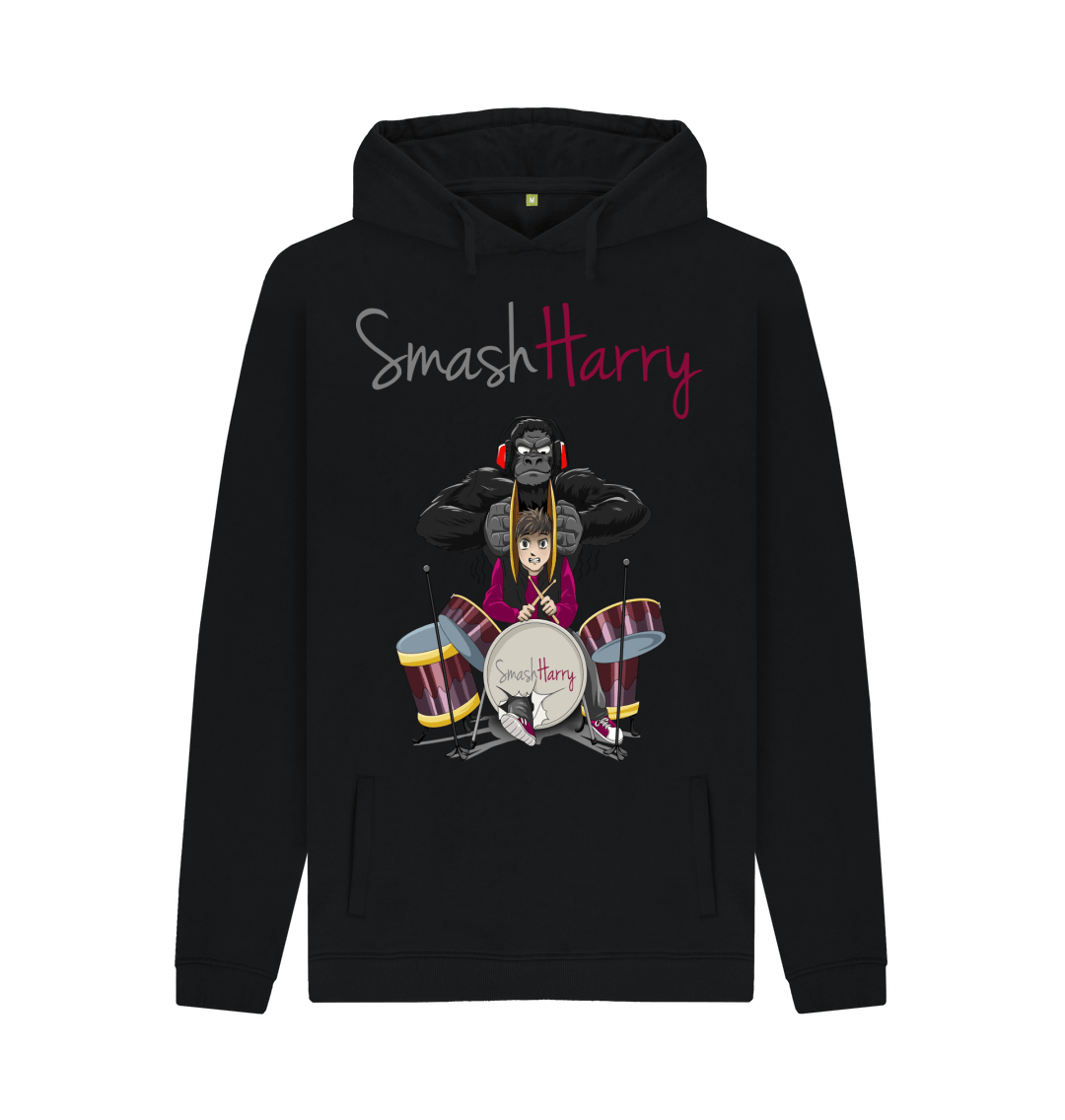 Black Printed Hoody Front