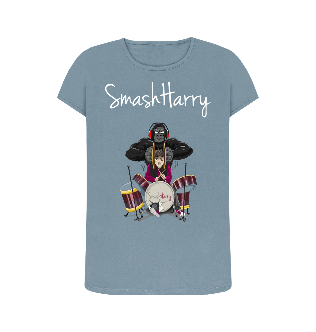 Stone Blue Printed T-shirt Front