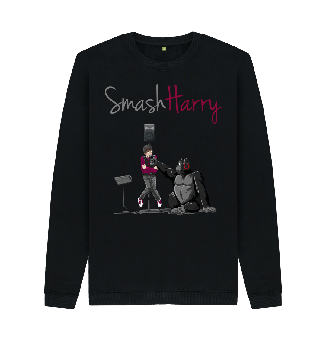Black Printed Sweater Front