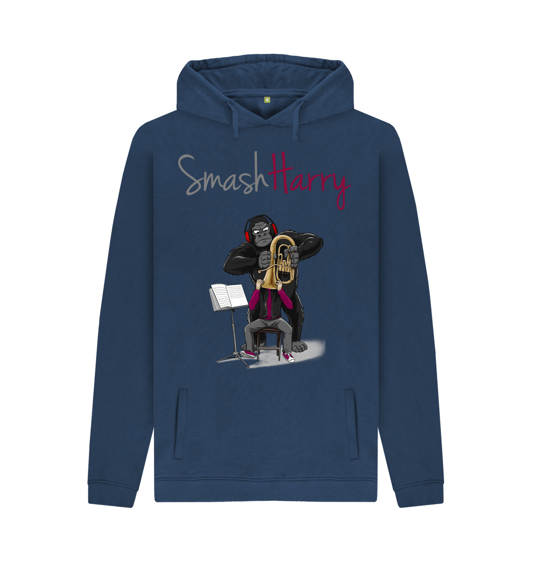 Navy Printed Hoody Front