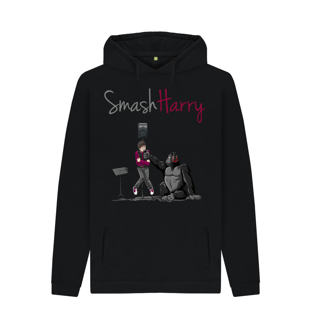 Black Printed Hoody Front