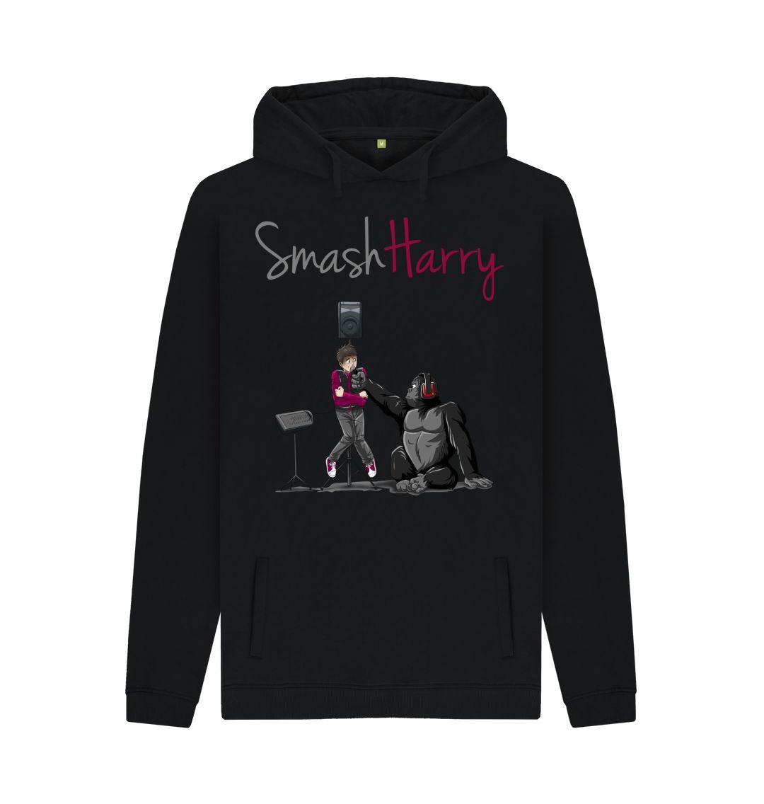 Black SmashHarry Men's Organic Pullover Hoodie | Microphone