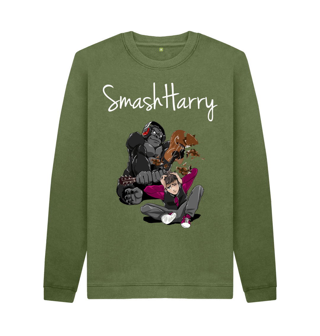 Khaki Printed Sweater Front